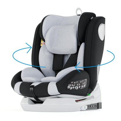 Babify Onboard Silla de Coche Isofix para Bebés y Niños, 0 Meses - 12 Años, Apta Desde 40-150 cm Ajustable 360º, Asiento Portátil y Seguro i-Size ECE R129