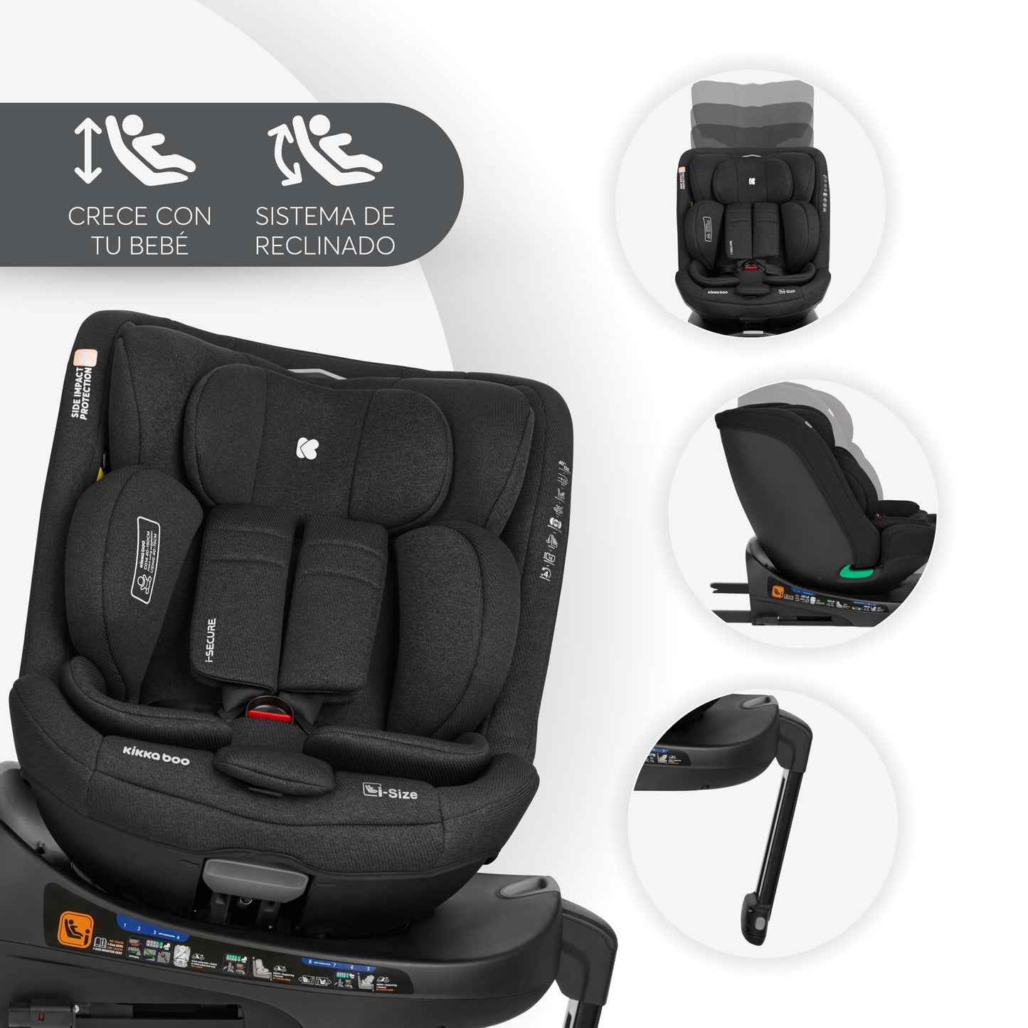 KikkaBoo i-Secure Silla de Coche Bebé