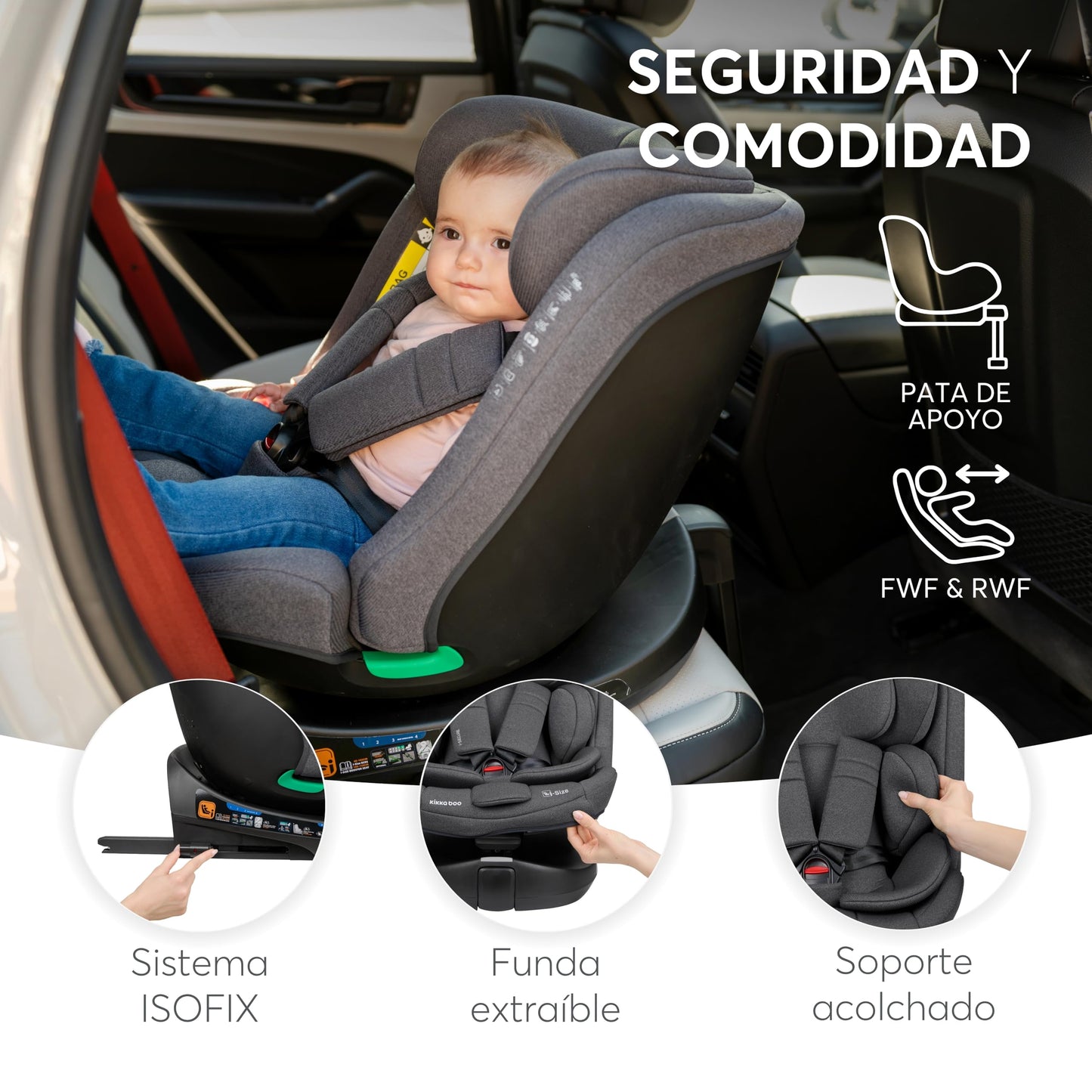 KikkaBoo i-Secure Silla de Coche Bebé
